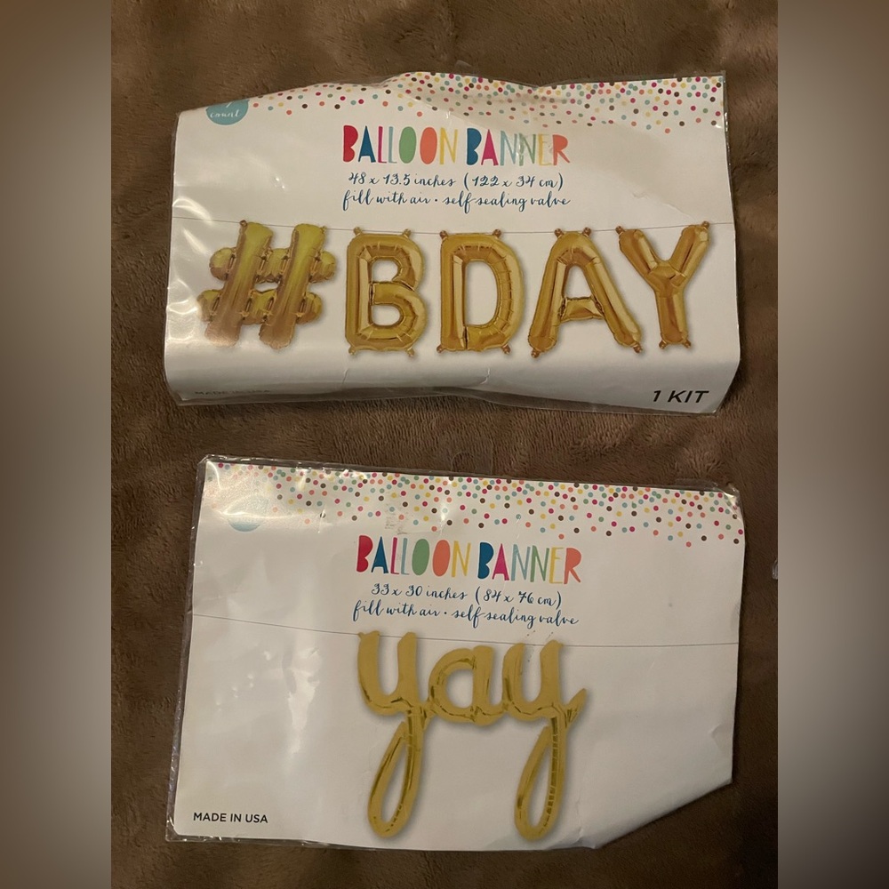 Ballon in packaging happy birthday and yay 😁
